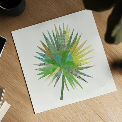Tropical Fun Palms IIII by Courtney Prahl. Shown as a detailed flat fine art print, highlighting archival giclee quality. Available as an archival giclee rolled canvas, fine art paper, or poster print. SKU 35699a.