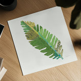 Tropical Fun Palms IV by Courtney Prahl. Shown as a detailed flat fine art print, highlighting archival giclee quality. Available as an archival giclee rolled canvas, fine art paper, or poster print. SKU 35700a.