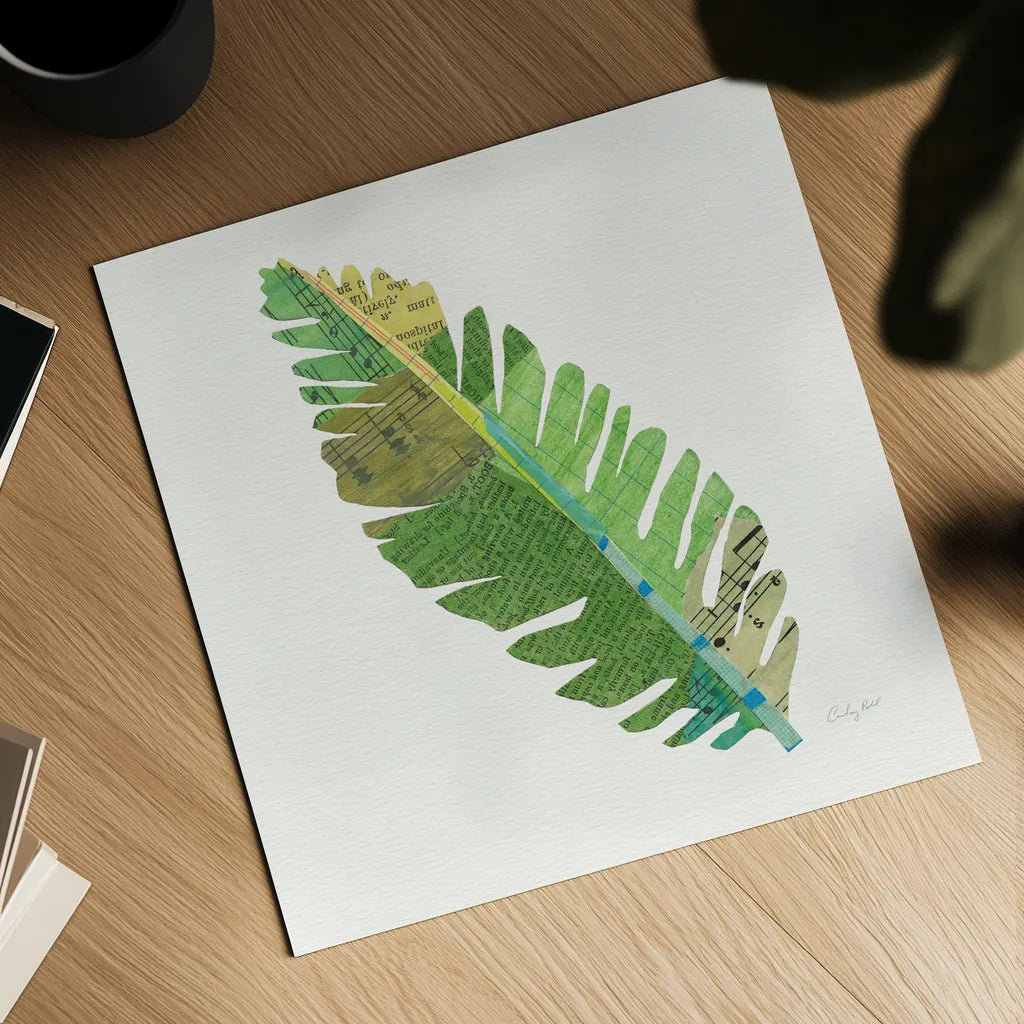 Tropical Fun Palms IV by Courtney Prahl. Shown as a detailed flat fine art print, highlighting archival giclee quality. Available as an archival giclee rolled canvas, fine art paper, or poster print. SKU 35700a.