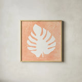 Tropical Fun Palms Silhouette II by Courtney Prahl. Shown in a natural wood glass frame for a timeless modern aesthetic. Available as an archival giclee rolled canvas, fine art paper, or poster print. SKU 35708a.