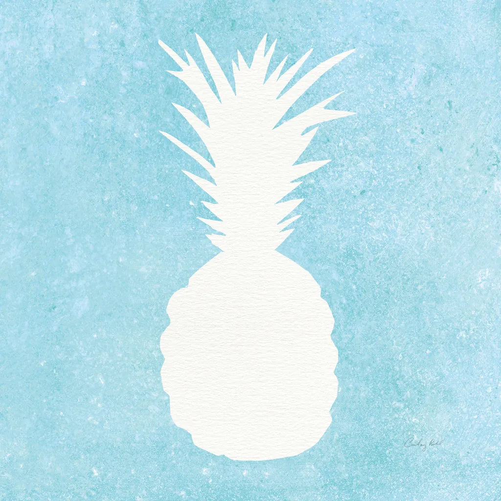Tropical Fun Pineapple Silhouette I by Courtney Prahl. SKU 35711a. Archival Giclee Fine art print for wall decor.