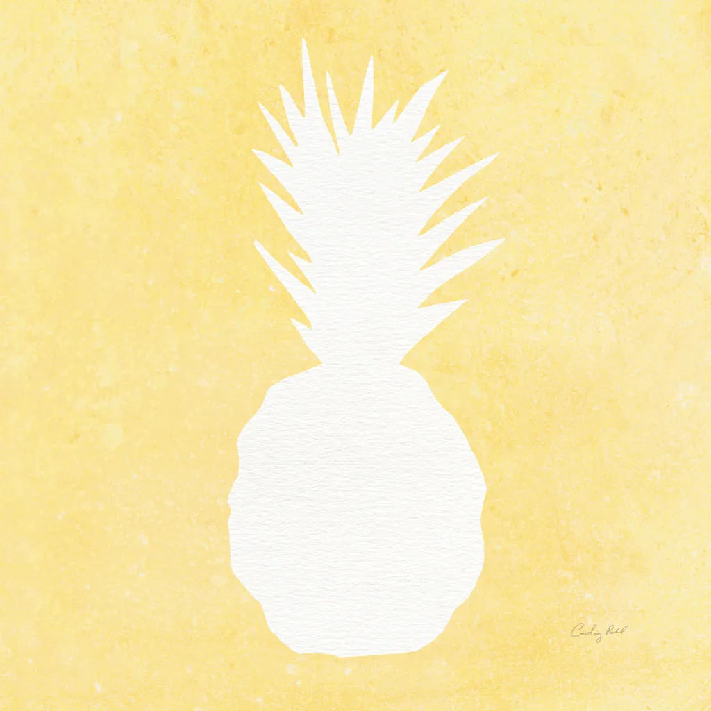 Tropical Fun Pineapple Silhouette II by Courtney Prahl. SKU 35712a. Archival Giclee Fine art print for wall decor.