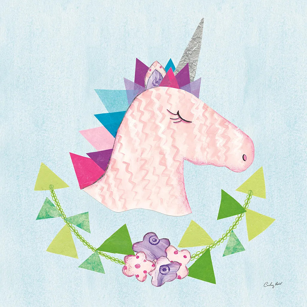 Unicorn Power III by Courtney Prahl. SKU 41588a. Archival Giclee Fine art print for wall decor.