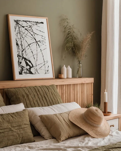 Wayward I by Courtney Prahl. shown as a paper print in a natural frame. Available as a archival giclee rolled canvas, fine art paper, or poster print. SKU 89302h.