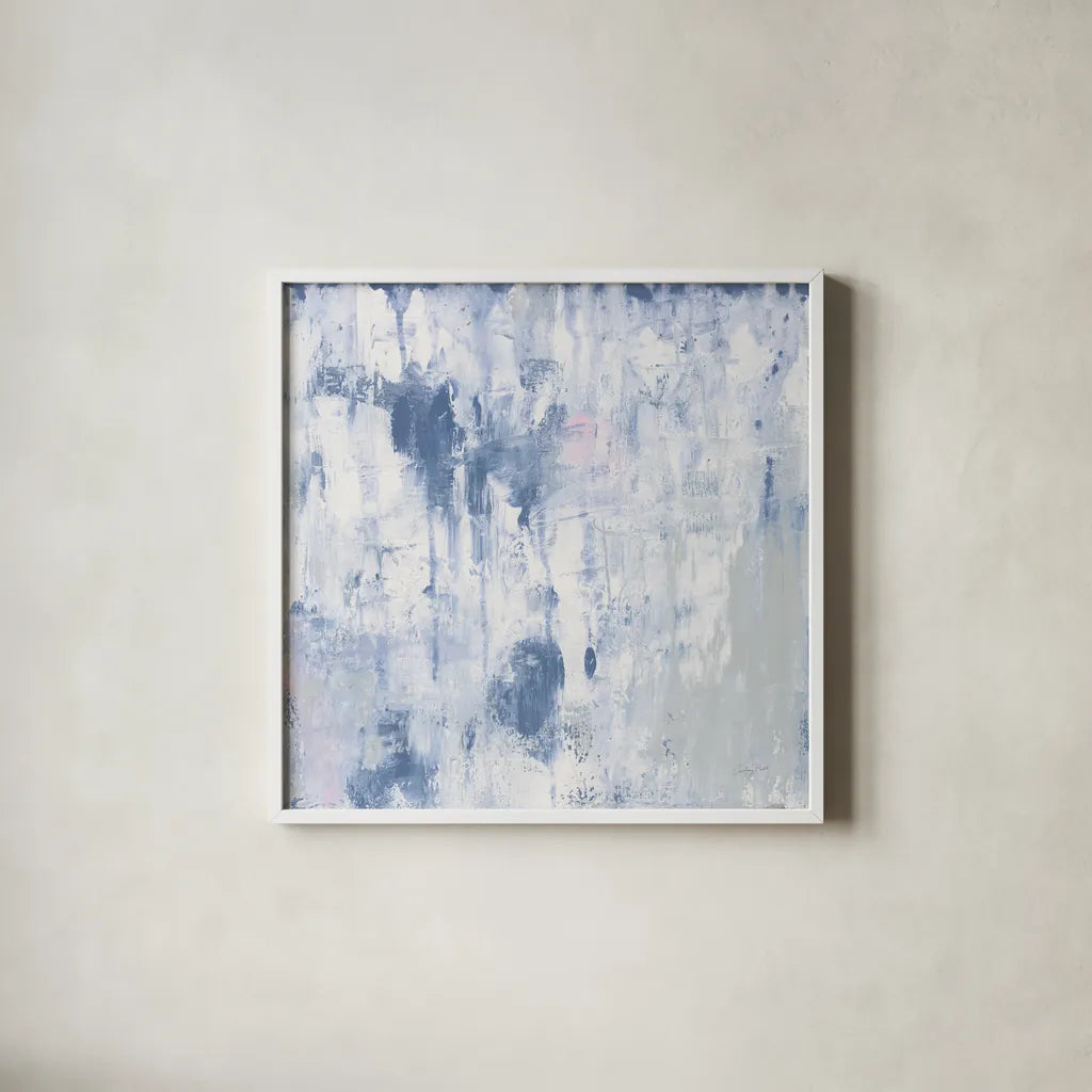 White Out II by Courtney Prahl. Shown in a crisp white glass frame for a clean and minimalist style. Available as an archival giclee rolled canvas, fine art paper, or poster print. SKU 64280a.
