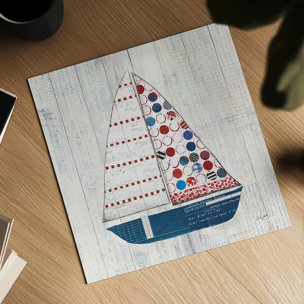 Wind and Waves I Nautical by Courtney Prahl. Shown as a detailed flat fine art print, highlighting archival giclee quality. Available as an archival giclee rolled canvas, fine art paper, or poster print. SKU 24264a.