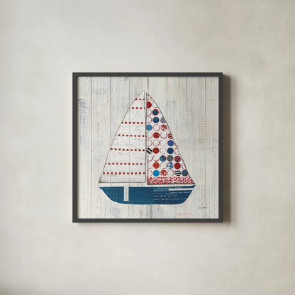 Wind and Waves I Nautical by Courtney Prahl. Shown in a sleek black glass frame for a contemporary gallery look. Available as an archival giclee rolled canvas, fine art paper, or poster print. SKU 24264a.
