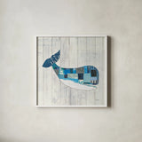Wind and Waves II Nautical by Courtney Prahl. Shown in a crisp white glass frame for a clean and minimalist style. Available as an archival giclee rolled canvas, fine art paper, or poster print. SKU 24265a.