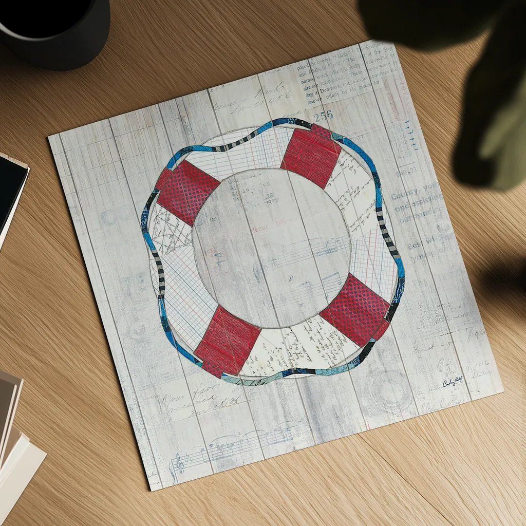 Wind and Waves III Nautical by Courtney Prahl. Shown as a detailed flat fine art print, highlighting archival giclee quality. Available as an archival giclee rolled canvas, fine art paper, or poster print. SKU 24266a.