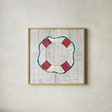 Wind and Waves III Nautical by Courtney Prahl. Shown in a natural wood glass frame for a timeless modern aesthetic. Available as an archival giclee rolled canvas, fine art paper, or poster print. SKU 24266a.