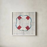 Wind and Waves III Nautical by Courtney Prahl. Shown in a crisp white glass frame for a clean and minimalist style. Available as an archival giclee rolled canvas, fine art paper, or poster print. SKU 24266a.