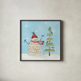 Winter Fun I by Courtney Prahl. Shown in a sleek black glass frame for a contemporary gallery look. Available as an archival giclee rolled canvas, fine art paper, or poster print. SKU 24286a.
