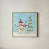 Winter Fun I by Courtney Prahl. Shown in a natural wood glass frame for a timeless modern aesthetic. Available as an archival giclee rolled canvas, fine art paper, or poster print. SKU 24286a.