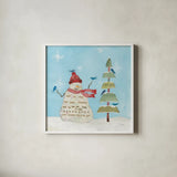 Winter Fun I by Courtney Prahl. Shown in a crisp white glass frame for a clean and minimalist style. Available as an archival giclee rolled canvas, fine art paper, or poster print. SKU 24286a.