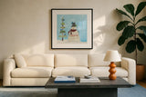 Winter Fun IV by Courtney Prahl. Displayed in a glass frame with matte in a clean modern living room. Available as an archival giclee rolled canvas, fine art paper, or poster print. SKU 24289a.