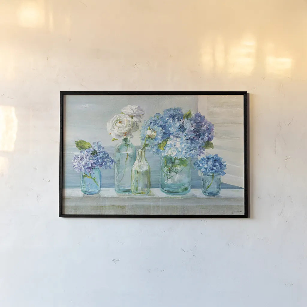 A Beautiful Day at the Beach Crop by Danhui Nai. shown as a paper print in a black flame. Available as a archival giclee rolled canvas, fine art paper, or poster print. SKU 20688i.