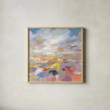 A Colorful Land by Danhui Nai. Shown in a natural wood glass frame for a timeless modern aesthetic. Available as an archival giclee rolled canvas, fine art paper, or poster print. SKU 69061a.