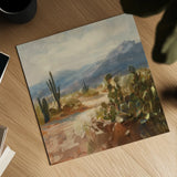 A Desert Journey by Danhui Nai. Shown as a detailed flat fine art print, highlighting archival giclee quality. Available as an archival giclee rolled canvas, fine art paper, or poster print. SKU 90888a.