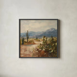 A Desert Journey by Danhui Nai. Shown in a sleek black glass frame for a contemporary gallery look. Available as an archival giclee rolled canvas, fine art paper, or poster print. SKU 90888a.