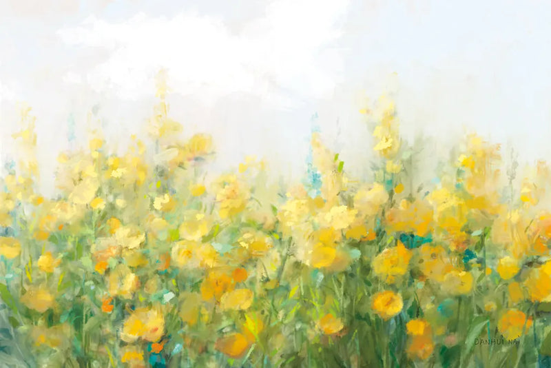 A Row of Yellow Blossoms by Danhui Nai. SKU 100173i. Archival Giclee Fine art print for wall decor.