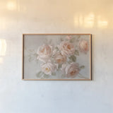 A Sprig of Roses I by Danhui Nai. shown as a paper print in a natural frame. Available as a archival giclee rolled canvas, fine art paper, or poster print. SKU 100081i.