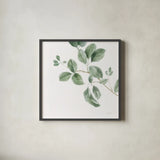 A Study of Leaves by Danhui Nai. Shown in a sleek black glass frame for a contemporary gallery look. Available as an archival giclee rolled canvas, fine art paper, or poster print. SKU 92153a.