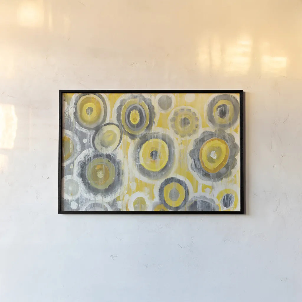 Abstract Circles Crop by Danhui Nai. shown as a paper print in a black flame. Available as a archival giclee rolled canvas, fine art paper, or poster print. SKU 30241i.
