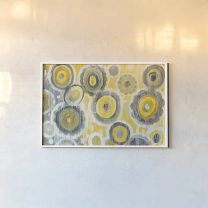 Abstract Circles Crop by Danhui Nai. shown as a paper print in a white frame. Available as a archival giclee rolled canvas, fine art paper, or poster print. SKU 30241i.