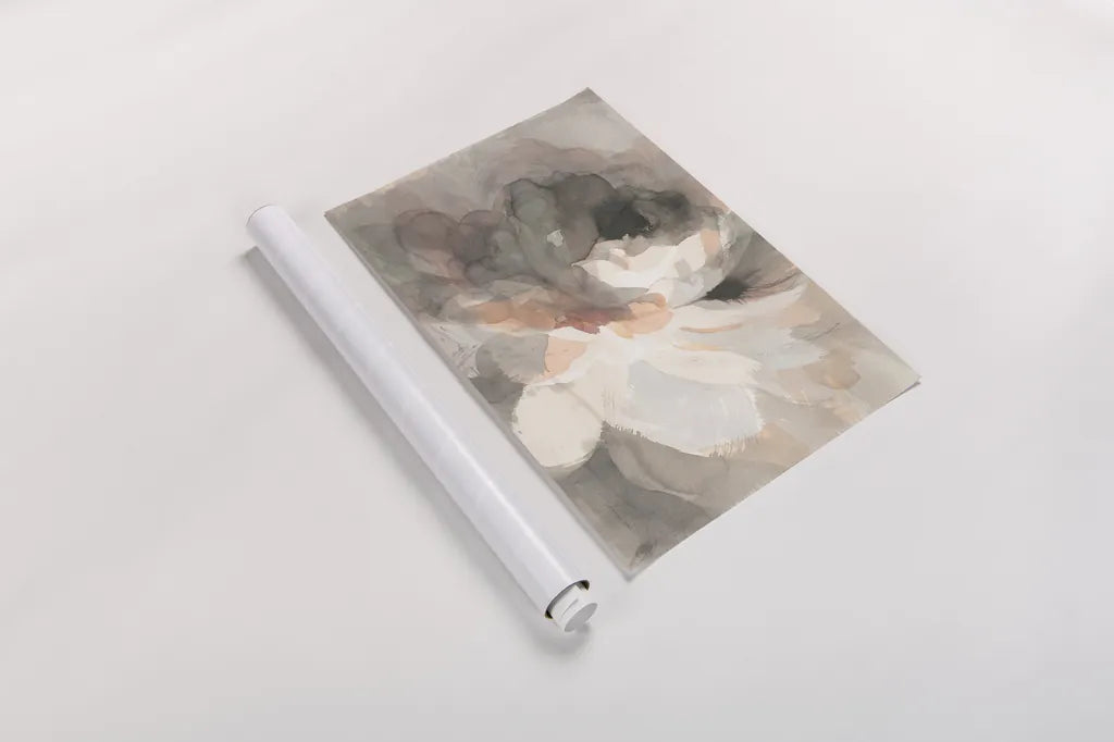 Abstract Peony Crop by Danhui Nai. shown as a rolled paper print. Available as archival giclee rolled canvas, fine art paper, or poster print. SKU 39371i.