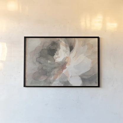 Abstract Peony Crop by Danhui Nai. shown as a paper print in a black flame. Available as a archival giclee rolled canvas, fine art paper, or poster print. SKU 39371i.