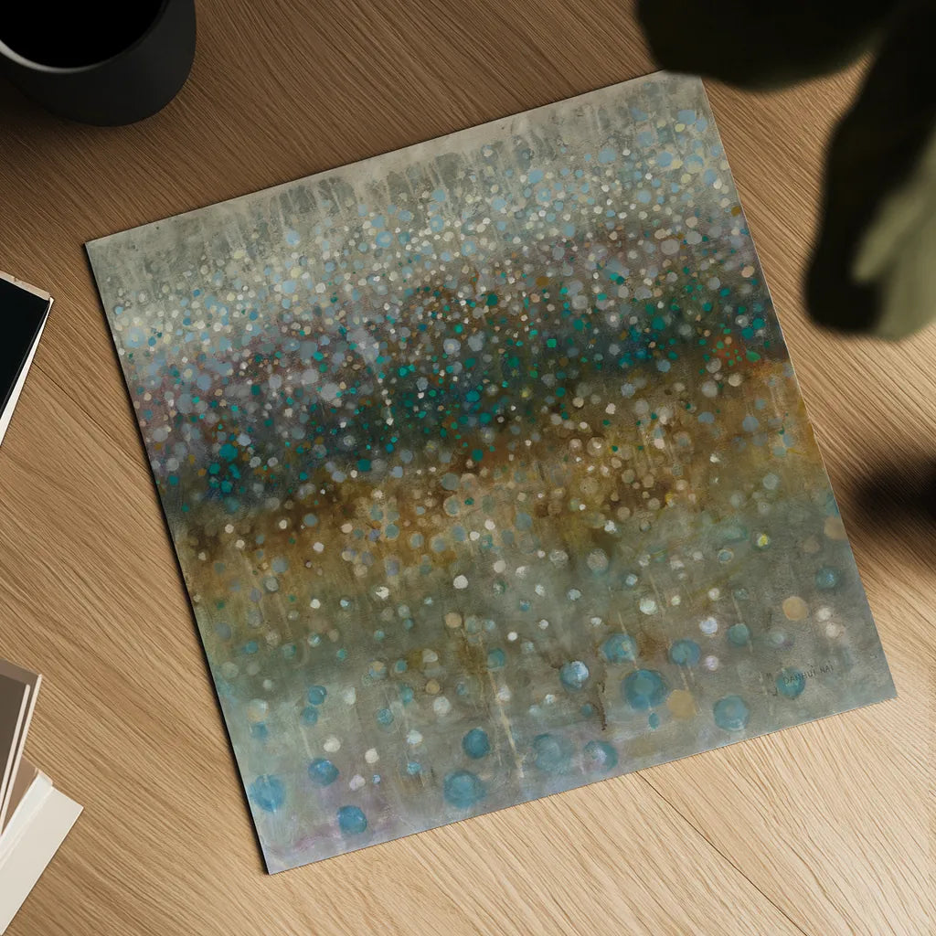 Abstract Rain by Danhui Nai. Shown as a detailed flat fine art print, highlighting archival giclee quality. Available as an archival giclee rolled canvas, fine art paper, or poster print. SKU 22657a.