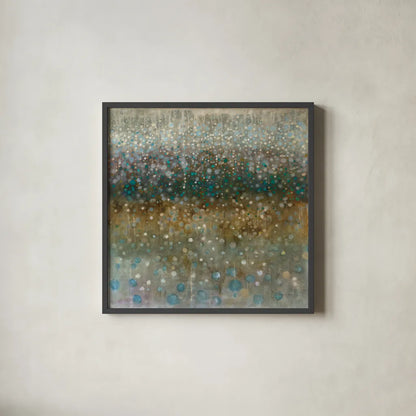 Abstract Rain by Danhui Nai. Shown in a sleek black glass frame for a contemporary gallery look. Available as an archival giclee rolled canvas, fine art paper, or poster print. SKU 22657a.
