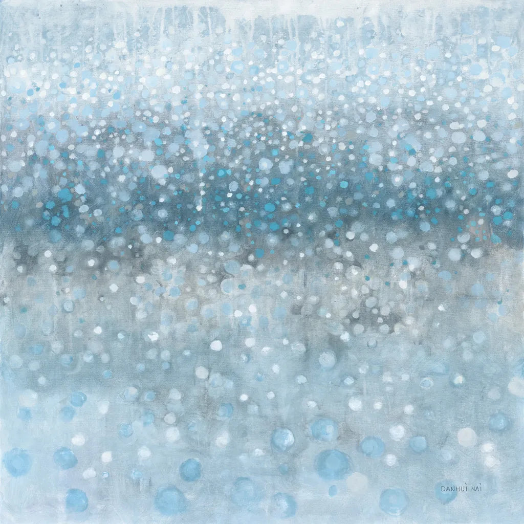 Abstract Rain Slate Blue by Danhui Nai. SKU 75527a. Archival Giclee Fine art print for wall decor.