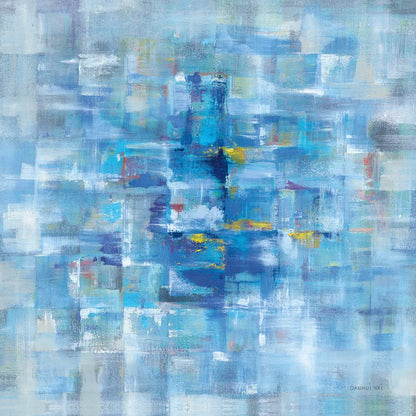 Abstract Squares Blue by Danhui Nai. SKU 49976a. Archival Giclee Fine art print for wall decor.