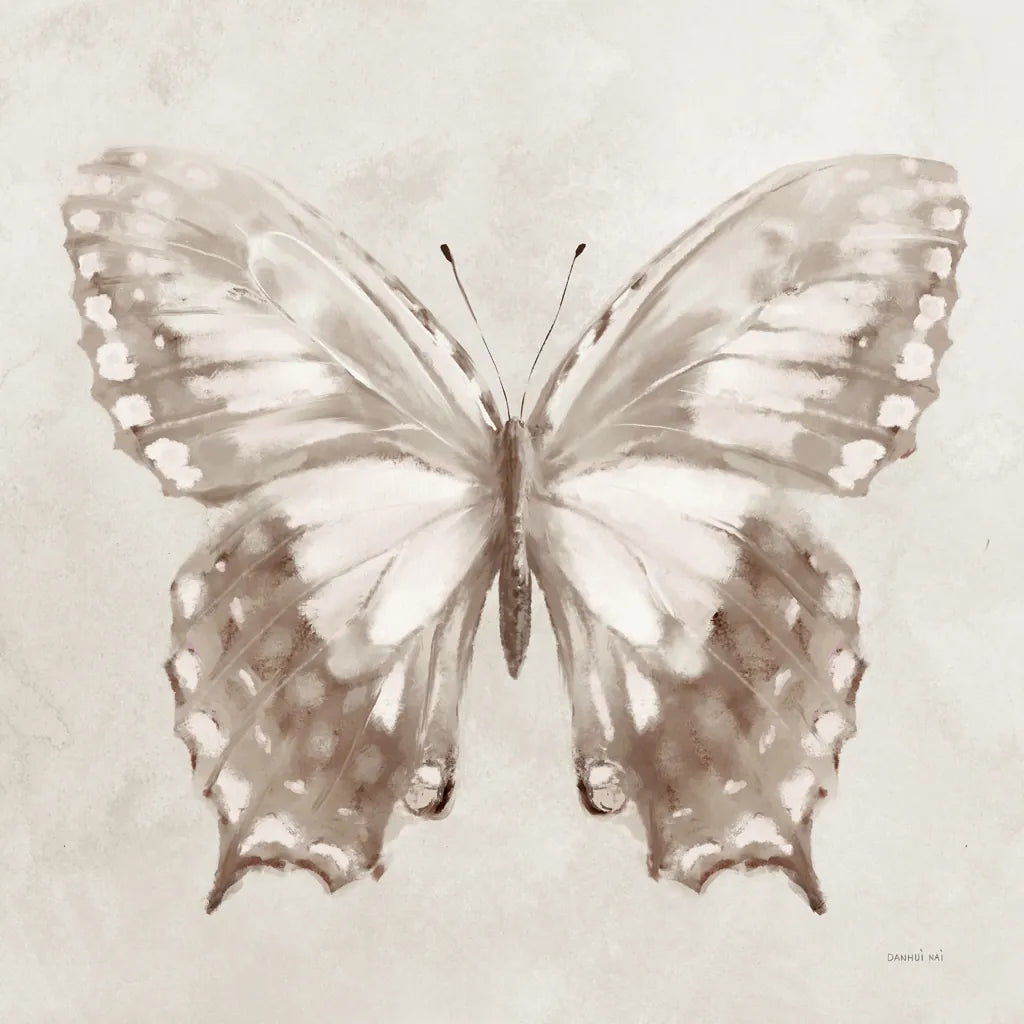 Aflutter I Neutral by Danhui Nai. SKU 93721a. Archival Giclee Fine art print for wall decor.
