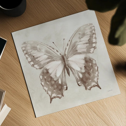 Aflutter I Neutral by Danhui Nai. Shown as a detailed flat fine art print, highlighting archival giclee quality. Available as an archival giclee rolled canvas, fine art paper, or poster print. SKU 93721a.