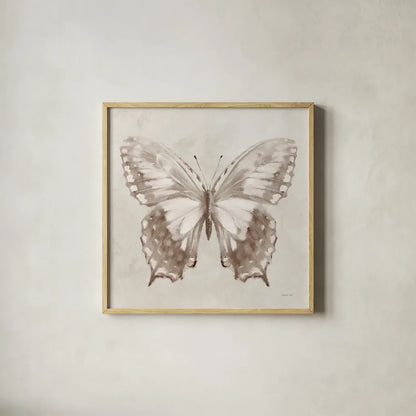 Aflutter I Neutral by Danhui Nai. Shown in a natural wood glass frame for a timeless modern aesthetic. Available as an archival giclee rolled canvas, fine art paper, or poster print. SKU 93721a.