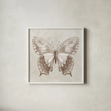 Aflutter I Neutral by Danhui Nai. Shown in a crisp white glass frame for a clean and minimalist style. Available as an archival giclee rolled canvas, fine art paper, or poster print. SKU 93721a.