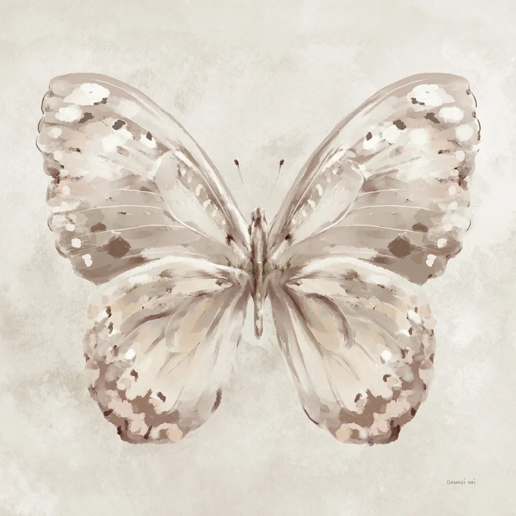 Aflutter II Neutral by Danhui Nai. SKU 93722a. Archival Giclee Fine art print for wall decor.