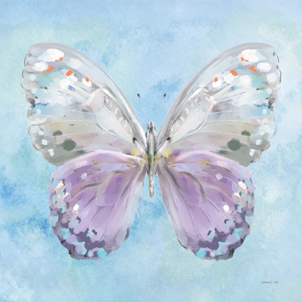 Aflutter II Watercolor by Danhui Nai. SKU 83619a. Archival Giclee Fine art print for wall decor.