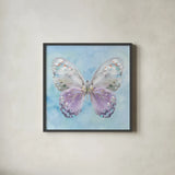 Aflutter II Watercolor by Danhui Nai. Shown in a sleek black glass frame for a contemporary gallery look. Available as an archival giclee rolled canvas, fine art paper, or poster print. SKU 83619a.