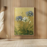 Agapanthus II by Danhui Nai. shown as over sized large wall art. Available as an archival giclee rolled canvas, fine art paper, or poster print. SKU 5199h.