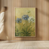Agapanthus III by Danhui Nai. shown as over sized large wall art. Available as an archival giclee rolled canvas, fine art paper, or poster print. SKU 5200h.