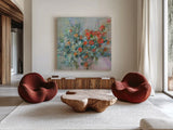 All the Blooming Crop by Danhui Nai. Shown as extra-large giant wall art in a modern living room. Available as an archival giclee rolled canvas, fine art paper, or poster print. SKU 65689a.