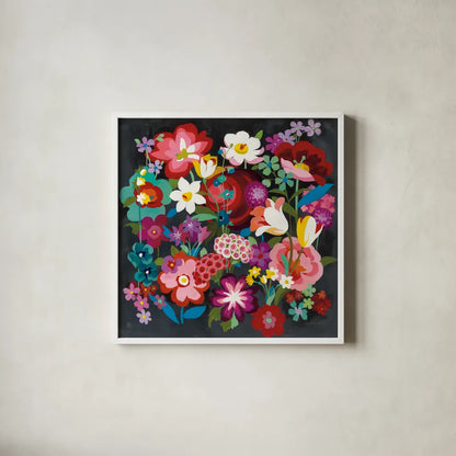 Alpine Florals by Danhui Nai. Shown in a crisp white glass frame for a clean and minimalist style. Available as an archival giclee rolled canvas, fine art paper, or poster print. SKU 31264a.
