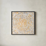 Ancient Calendar by Danhui Nai. Shown in a sleek black glass frame for a contemporary gallery look. Available as an archival giclee rolled canvas, fine art paper, or poster print. SKU 66547a.