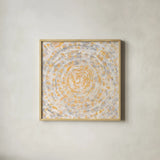 Ancient Calendar by Danhui Nai. Shown in a natural wood glass frame for a timeless modern aesthetic. Available as an archival giclee rolled canvas, fine art paper, or poster print. SKU 66547a.