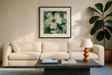 Anemone and Friends III by Danhui Nai. Displayed in a glass frame with matte in a clean modern living room. Available as an archival giclee rolled canvas, fine art paper, or poster print. SKU 54957a.