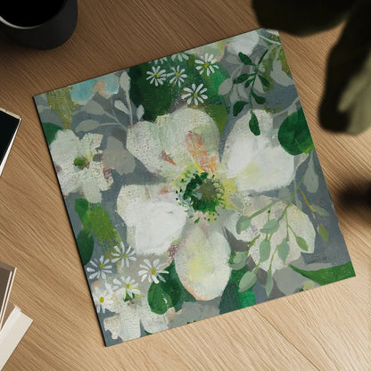 Anemone and Friends IV by Danhui Nai. Shown as a detailed flat fine art print, highlighting archival giclee quality. Available as an archival giclee rolled canvas, fine art paper, or poster print. SKU 54958a.