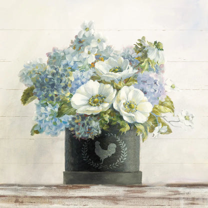 Anemones in Hatbox Shiplap by Danhui Nai. SKU 44817a. Archival Giclee Fine art print for wall decor.